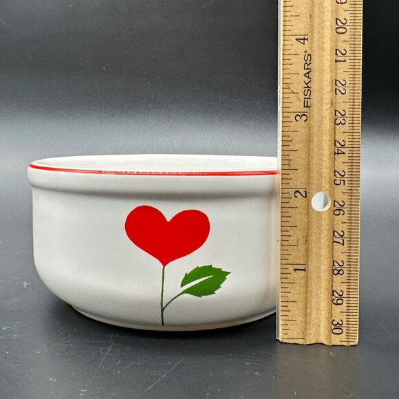 Vintage Bowls Waechtersbach Spain Red Heart Flowers Cereal Soup Retro White - Picture 9 of 10